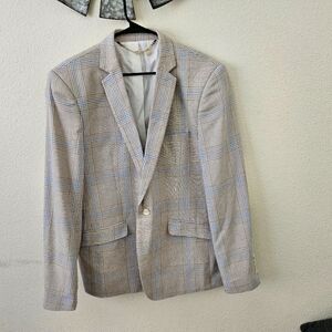 Elie Balleh Milano Italy Plaid Men's Cotton line  Preppy Jacket Size L 42-44.